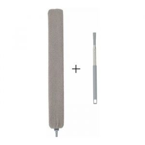 Plumeau t&eacute;lescopique plumeau en microfibre avec poign&eacute;e en acier inoxydable brosse &agrave; plumeau flexible lavable pour canap&eacute;-lit me