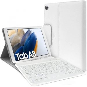 &Eacute;tui Clavier Azerty - KARYLAX - Galaxy Tab A8 105 - Blanc - Compatible Samsung - Protection int&eacute;gr&eacute;e