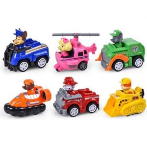 Figurine pat patrouille 6 voitures chiens paw patrol Paw Chase capitaine chiot personnages enfants v&eacute;hicules jouet auto