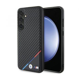 BMW Carbon Tricolor Line MagSafe - Étui pour Samsung Galaxy S24 (Noir)