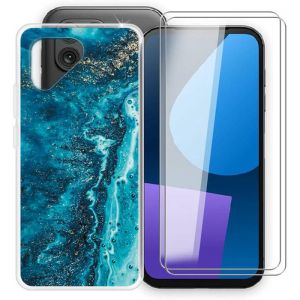 Coque pour Fairphone 5 avec 2 Pi&egrave;ces Verre Tremp&eacute; Protection &eacute;cranTransparent Anti-Rayures Antichoc-DY227