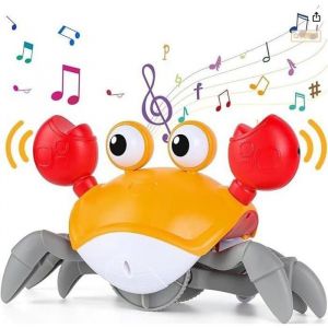 Crabe Qui Marche BebeJouet Bebe 1 anJouet de Crabe d&eacute;vasion Sensorielle pour B&eacute;b&eacute;Jouets Musicaux pour B&eacute;b&eacute;Rechargeable par USB