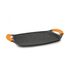 IBILI - Plancha en pierre basique 36 x 23 cm Fonte d’aluminium Antiadhésif style pierre Compatible avec l’induction