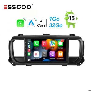 Autoradio Android 15 2Go+32Go pour Toyota Proace Peugeot Expert Citro&euml;n Jumpy avec Carplay Android Auto Bluetooth GPS SWC ESSGOO