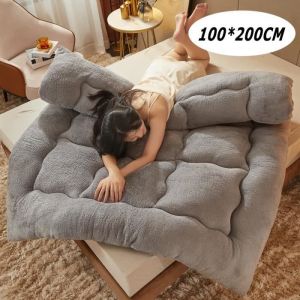 Matelas Pliable EnroulableMatelas futonÉpaissir Le Tapis De Sol en TatamiMatelas de Couchage pour dortoirGris100x200 cm