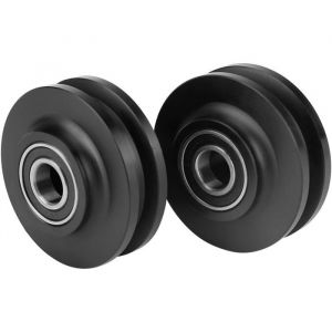 zhan-Lot de 2 roulettes coulissantes pour portes de grange quincaillerie darmoire poulies coulissantes pour fen&ecirc;tres