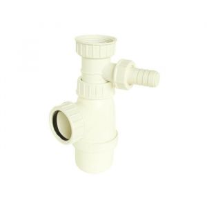 Siphon &eacute;vier r&eacute;glable avec prise pour m&acirc;chine &agrave; laver 40/49