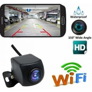 Cam&eacute;ra de recul sans fil HD WIFI Cam&eacute;ra de recul pour voiture v&eacute;hicules cam&eacute;ra de recul WiFi avec vision nocturne moniteur de