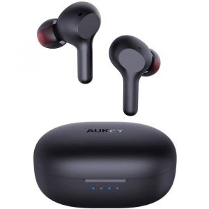 Aukey EP-T25 Écouteurs Bluetooth sans Fil avec USB-C Charge Rapide IPX5 Étanche 25 Heures dAutonomie Appariement Automatique