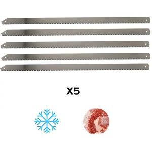 Scie manuelle de boucher &agrave; os Pro L. 450 x Ht. 20 x pas 25 mm en acier inoxydable - Diamwood Platinum