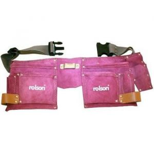 Rolson 68630 Ceinture porte-outils double en cuir Rose