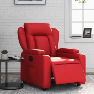 BEWI&reg;Fauteuil inclinable - Fauteuil R&eacute;glable/Fauteuil de relax - 1 personne - &eacute;lectrique Rouge Similicuir &FR99968