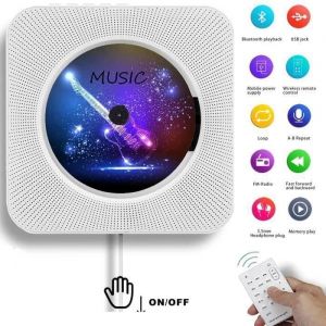 Lecteur CD Portable Lecteur CD Bluetooth Mural Haut-Parleur Version Améliorée avec Haut-Parleur HiFi à Distance Lecteur USB Lecte