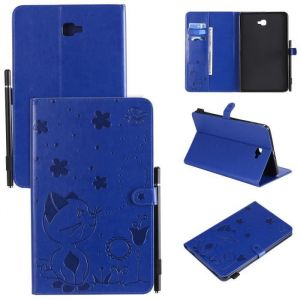 Tablette Housse SM-T580 Samsung Galaxy Tab A 10.1 (2016) Tab A6 10.1 &Eacute;tui &agrave; Rabat Durable PU Cuir Antichoc Pochette Coque Bleu