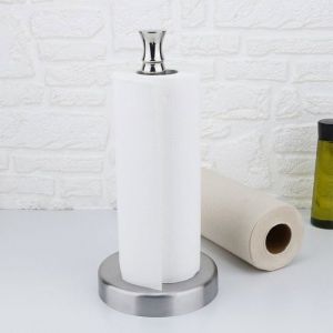 Porte essuie-tout en inox support vertical pour rouleaux de cuisine dimensions 33 cm de hauteur PZCC