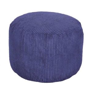 Pouf rond - Loft 25 - Violet - Velours côtelé - Repose-pieds léger - Confortable pour le salon
