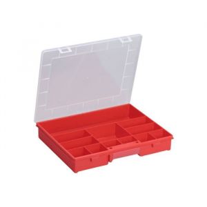 Bo&icirc;te de rangement - Pressel - Euro Plus Basic - 12 pochettes - Rouge - Transparent - Plastique