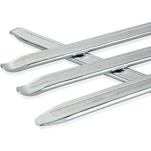 4 Pcs D&eacute;monte Pneu Trottinette 30 cm Pneu Manuel Moto/Voiture en Acier au Mangan&egrave;se pour V&eacute;lo Moto - Argent