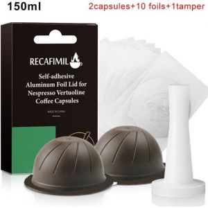 Capsules de café rechargeables de Nespresso Vertuoline & Vertuo en acier inoxydable filtre dosettes réutilisables Couleur Or