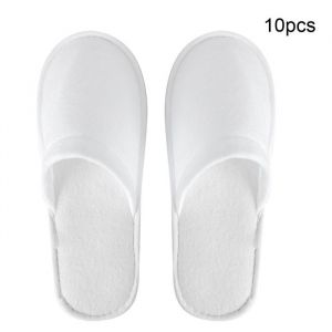 Chaussons dH&ocirc;tel Jetables 10 paires Blanc Portable pour Voyage et Spa