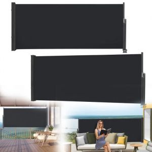 LILIIN Auvent Lat&eacute;ral Store Lat&eacute;ral extensible Brise-Vue R&eacute;tractable avec poign&eacute;e pour Terrasse Balcon 100x300cm Anthracite