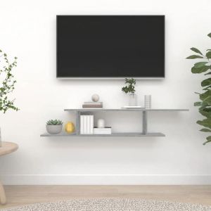 BEAU &Eacute;tag&egrave;re &agrave; Livres suspendu - &Eacute;tag&egrave;re TV murale - Sonoma - Gris 125x18x23 cm - bois ding&eacute;nierie mode586939
