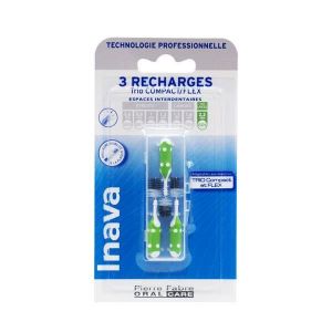 Brossettes interdentaires - Inava - Trio Compact et Flex - 2.2mm - 3 recharges - Espaces très larges