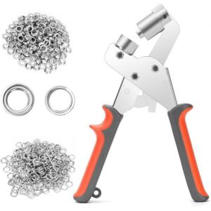 Pince à Oeillets Professionnelle Pince à œillets Multifonction avec 500 oeillets (Ø intérieur 10mm) pour Bâche Cuir Carton Tissu