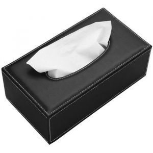 Distributeur de mouchoir en cuir imité - Marque - Modèle - Noir - 150/200 pages