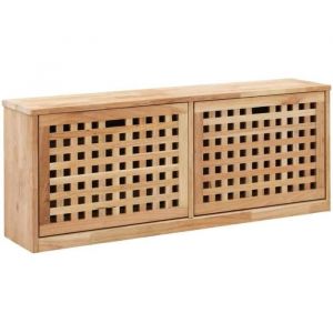 Banc de Rangement de Chaussures 94x20x38cm Bois Massif de Noyer Armoire à Chaussures Meuble à Chaussures Etagère à Chaussures Range