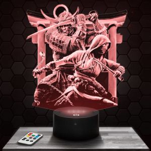 Lampe 3D - Assassins creed shadows - Jouet Figurine Cadeau Assassins creed - Veilleuse Led Tactile avec socle au choix