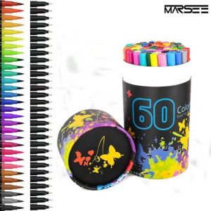 Marqueur Double Pointe 60 Couleurs Pinceaux Stylo dAquarelle Pinceaux Souple Pointe - Meilleur pour adulte Dessin  décriture