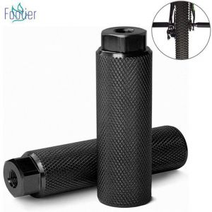 1 Paire BMX Pegs Bike Pegs Antidérapantes en Alliage daluminium Repose-Pieds Cylindriques pour Vélos BMXPédale de Vélo- Noir