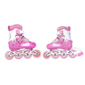 JEOBEST Single Flash Kids Skates Ajustables Gar&ccedil;ons Filles Rose Taille S ROLLER IN LINE