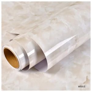 Autocollant de carrelage mural auto-adh&eacute;sif imperm&eacute;able papier peint en marbre dessus de seau peler et coller d&eacute;cor 26 40cmx3m