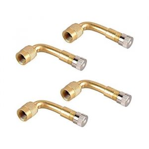 Lot de 4 adaptateurs dextension de valve de pneu coud&eacute; &agrave; 90&deg; adaptateur universel pour voiture moto v&eacute;lo