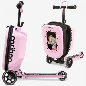 Trottinette &agrave; trois roues avec valise Cariboo iTravel (ROSA)
