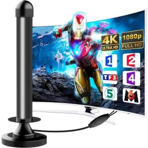 Antenne TV Int&eacute;rieur Puissante TNT HD 2024 Antenne r&eacute;cent Puissante amplificateur - Int&eacute;rieure R&eacute;ception Lo ANTENNE (HORS PARABOLE)