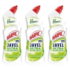 Lot de 3 Flacons de 750 ml Gel WC Javel Ultra Blancheur Agrumes