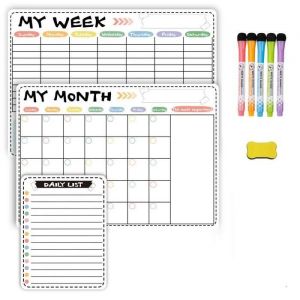 Calendrier Magn&eacute;tique pour Frigo Planning Semaine Magnetique Tableaux de Planification Tableau Semainier Frigo Effa&ccedil;able