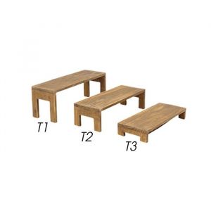 PRÉSENTOIR BOIS RUSTIQUE 47X18X13CM NATURE  Beige Ivoire Crème Écru Naturel Taupe