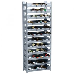 Casier à bouteilles modulable ARTECSIS 72 Bouteilles – Cave à vin en plastique 60x28x158 cm (LxlxH)  Gris Béton - Range bouteille