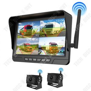 TD Camera de recul 1080p avec écran LCD 7 double caméra kit de caméra de recul caméra étanche pour camping car camion et remorques
