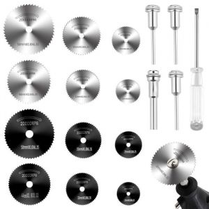 17 Pi&egrave;ces Disques De Coupe pour Dremel Accessoires Outils Mini Scie Circulaire HSS Multifonction Rotatif Mini Perceuse pour Dremel