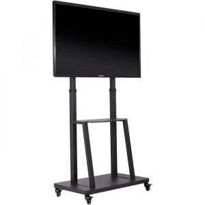 Meuble TV Roulettes - Support TV sur Pied pour Écrans de 32-80 Pouces - Hauteur Réglable 140-162.5cm - Charge 65kg VESA 600x400mm