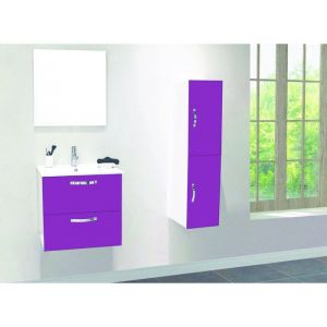 ONDEE ZEN 2 Façades de porte MIXY - pour colonne de salle de bain - 30cm - Aubergine - Laqué - Livré en kit
