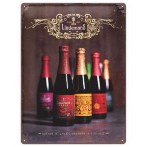 Plaque en m&eacute;tal 30 X 40 cm Bi&egrave;re Lindemans Kriek Lambic (Bi&egrave;re)