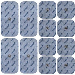 Sanitas/Beurer - 12 électrodes mixtes compatibles Sanitas SEM 40/41/42/43/44 et Beurer EM40/41/49/80 TENS-EMS - Connecteurs snap