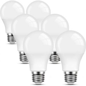 Lot de 6 Ampoule LED E27 Blanc-Chaud9W Equivalent 60W2700K Ampoule Standar A60 avec Culot &agrave; VisNon Dimmable220v-240v