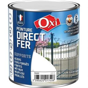 Peinture direct sur fer - OXI - 0.5 L - Blanc - Brillant - Antirouille